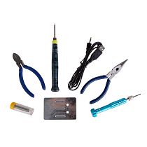 Набор для пайки REXANT (USB паяльник 8 Вт, кусачки, тонкогубцы, подставка, припой, отвертка) Набор для пайки REXANT (USB паяльник 8 Вт, кусачки, тонкогубцы, подставка, припой, отвертка)