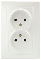 Розетка ЭРА Intro Plano 1-204-06 16А 250В перламутр двойная без заземления