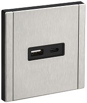 FORTE&PIANO Розетка USB A+C 3,1А FP750M металл никель IEK