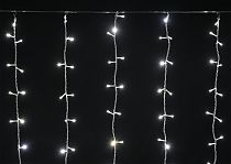 LIGHTING Гирлянда занавес 1,5х1,5м 160 светодиодов теплый белый свет IP20 прозрачный шнур 3м 230В транзит  IEK