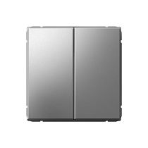 ARTGALLERY 2-клавишный ВЫКЛЮЧАТЕЛЬ КНОПОЧНЫЙ, 10АХ, механизм, быстрозажим. клем., СТАЛЬ