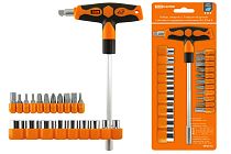 Набор, отвертка с Т-образной ручкой с битами и торцевыми головками, №3, 21 предмет "Алмаз"  TDM Набор, отвертка с Т-образной ручкой с битами и торцевыми головками, №3, 21 предмет "Алмаз"  TDM