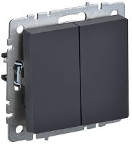 BRITE Выключатель 2-клавишный проходной 10А ВС10-2-6-БрГ графит  IEK