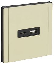 FORTE&PIANO Розетка USB A+C 3,1А FP850M металл серый сланец IEK