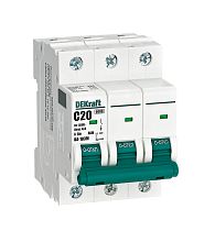 Авт. выкл. без теплозащиты 3P 20А х-ка C 6кА ВА-103M DEKraft