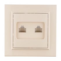 Минск Розетка RJ-45 2-местная СП бежевая EKF