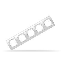 Рамка пятиместная горизонтальная Бриллиант белая UNIVERSAL