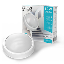 Светильник светодиодный ЖКХ Gauss IP54 d176х76мм 12Вт 990lm 4000K BASIC круглый