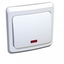 ЭТЮД скрытая установка Белый Выключатель 1 клавишный  с подсветкой Systeme Electric (Schneider Electric)