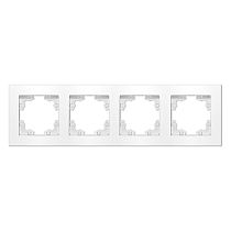 Рамка четырехместная горизонтальная UNIVERSAL серия "Афина" белая (еврослот)