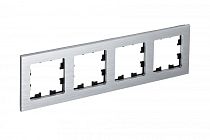 AtlasDesign Nature Металл Серебро Рамка 4-постовая  (Schneider Electric) Systeme Electric (Schneider Electric)