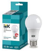 Лампа светодиодная A60 груша 20Вт 230В 4000К E27  IEK