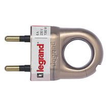 Вилка с кольцом без заземления 2К 6А бронза Helium Legrand