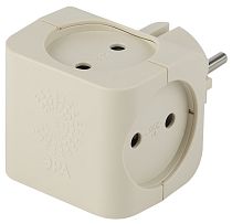 Сетевой разветвитель ЭРА без заземления 4 розетки, 16А, Слоновая кость, SP-4-I