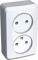 ЭТЮД открытая установка Белый Розетка двойная без заземления Systeme Electric (Schneider Electric)