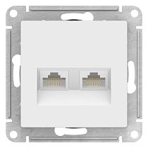 AtlasDesign Лотос Розетка двойная компьютерная RJ45+RJ45, кат.5Е, механизм Systeme Electric (Schneider Electric) AtlasDesign Лотос Розетка двойная компьютерная RJ45+RJ45, кат.5Е, механизм Systeme Electric (Schneider Electric)