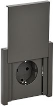 FORTE&PIANO Розетка 1-местная с заземлением с защитными шторками и крышкой винтовое крепление 16А IP44 FP321 серый IEK