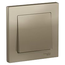AtlasDesign Шампань Выключатель 1 клавишный сх.1, 10АХ, (в сборе с рамкой) Systeme Electric (Schneider Electric)