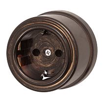 Розетка с заземляющим контактом,серия "ЛИЗЕТТА", пластик, цвет Бронзовый век Bironi Розетка с заземляющим контактом,серия "ЛИЗЕТТА", пластик, цвет Бронзовый век Bironi