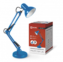 Светильник настольный под лампу на основании + струбцина СНО 15ТС 60Вт E27 230В СИНИЙ IN HOME