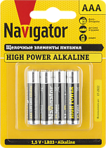Элемент питания алкалиновый NBT-NE-LR03-BP4 (блистер 4шт) Navigator Элемент питания алкалиновый NBT-NE-LR03-BP4 (блистер 4шт) Navigator