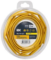 Трубка термоусадочная ТТУ нг-LS 6/3 желтая (2м/упак)  IEK