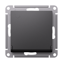 AtlasDesign Базальт Розетка с заземлением, со шторками, с крышкой, 16А, IP20, механизм Systeme Electric (Schneider Electric)