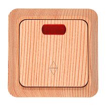 Выключатель (переключатель) на 2 напр-я 1-кл. откр. установки, с подсветкой IP20 10А, сосна "Альфа" General