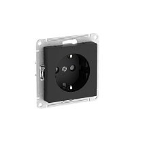 AtlasDesign Карбон Розетка с заземлением со шторками, 16А, мех., быстрозажим. клемм