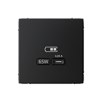 ArtGallery Карбон USB Розетка тип-С 65Вт высокоскор.заряд. QC, PD, механизм Systeme Electric (Schneider Electric)