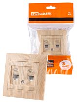 Розетка двойная телефонная RJ11 сосна "Лама"  TDM