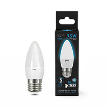 Лампа Gauss Свеча 9.5W 950lm 6500К E27 LED 1/10/50