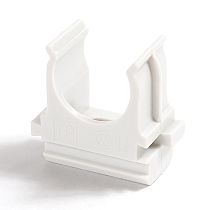 Крепёж-клипса для труб Полистирол белая д32 (25шт/500шт  уп/кор) Промрукав