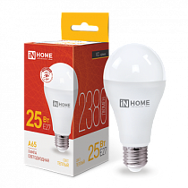 Лампа светодиодная LED-A65-VC 25Вт 230В Е27 3000К 2380Лм IN HOME Лампа светодиодная LED-A65-VC 25Вт 230В Е27 3000К 2380Лм IN HOME