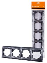 Рамка 4-х постовая горизонтальная старинное серебро "Лама"  TDM