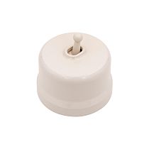 Выключатель тумблерный, одинарный, пластик, ваниль JANTERA