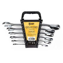 Набор гаечных комбинированных трещоточных ключей с переключателем реверса НТКП-6 (8-17) серия KBT-PROFESSIONAL