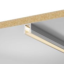 Профиль алюминиевый для светодиодной ленты 0809 накладной прямоугольный 2м с комплектом аксессуаров (опал) IEK