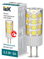 Лампа светодиодная CORN капсула 3,5Вт 230В 4000К керамика G4 IEK Лампа светодиодная CORN капсула 3,5Вт 230В 4000К керамика G4 IEK