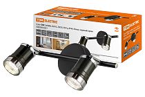 Спот СНС 2х50Вт, GU10, 230 В, 50 Гц, IP44, Юкка, черный/хром  TDM