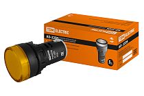 Лампа AD-22DS(LED)матрица d22мм желтый 230В  TDM