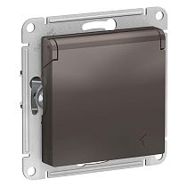 AtlasDesign Мокко Розетка с заземлением, со шторками с крышкой, 16А Systeme Electric (Schneider Electric)