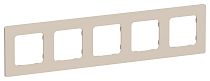 FLITE Рамка 5-местная РУ-5-К-ФлЛ льняной IEK