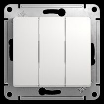 Glossa Белый Выключатель 3 клавишный , сх.3, 10АХ Systeme Electric (Schneider Electric)