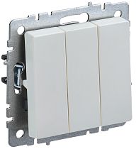 BRITE Выключатель 3-клавишный 10А ВС10-3-0-БрЖ жемчуг  IEK