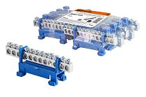 Шина "N" нулевая с изолятором на DIN-рейку 6x9мм стойка мал. 12 групп никелированная  TDM