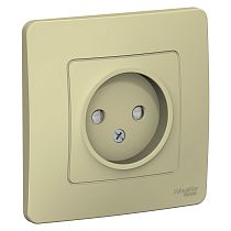 Blanca скрытая установка Бежевый Розетка без заземляющего контакта со шторками, 16А Systeme Electric (Schneider Electric)