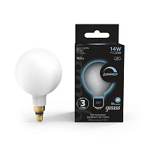 Лампа светодиодная Gauss Filament G200 14Вт 1170lm 4100К Е27 milky диммируемая LED