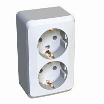 ЭТЮД открытая установка Белый Розетка двойная с заземлением Systeme Electric (Schneider Electric)