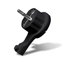 Вилка-невидимка с заземлением черная 16А 250В UNIVERSAL